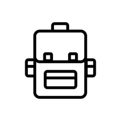 Backpack icon vector. Thin line sign. Isolated contour symbol illustration