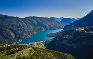 Beautiful view of the Dolomites di Brenta group seen from Molveno