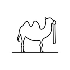 Camel facing left icon. Simple line, outline vector religion icons for ui and ux, website or mobile application