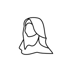 Hijab, veil, woman, Muslim icon. Simple line, outline vector religion icons for ui and ux, website or mobile application