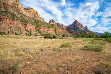 the watchman from parus trail in zion national park, usa