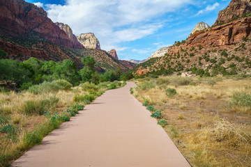 the watchman from parus trail in zion national park, usa