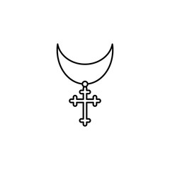 Cross, necklace, Christianity icon. Simple line, outline vector religion icons for ui and ux, website or mobile application