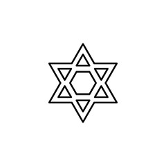 Hebrew, hexagram, Judaism icon. Simple line, outline vector religion icons for ui and ux, website or mobile application