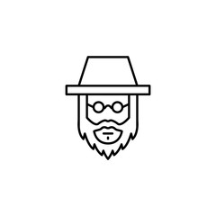 Rabbi, beard, Jew icon. Simple line, outline vector religion icons for ui and ux, website or mobile application