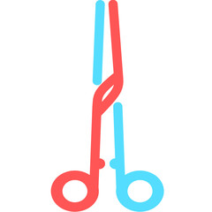 professional medical Scissor. Surgical Instrument, Medical clamp, hairstyle scissor icon. Medical equipment. Isolated scissors icon in the white background - vector