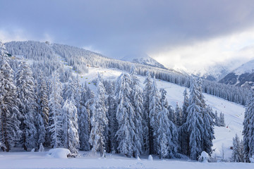 Fototapeta na wymiar beautiful view of Austrian ski resort, Dachstein region, Alps