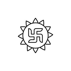 Swastika, Diwali icon. Simple line, outline vector religion icons for ui and ux, website or mobile application