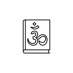 Hinduism, book, holy icon. Simple line, outline vector religion icons for ui and ux, website or mobile application