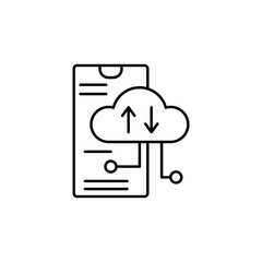 Smartphone cloud service icon. Simple line, outline vector of phone application icons for ui and ux, website or mobile application
