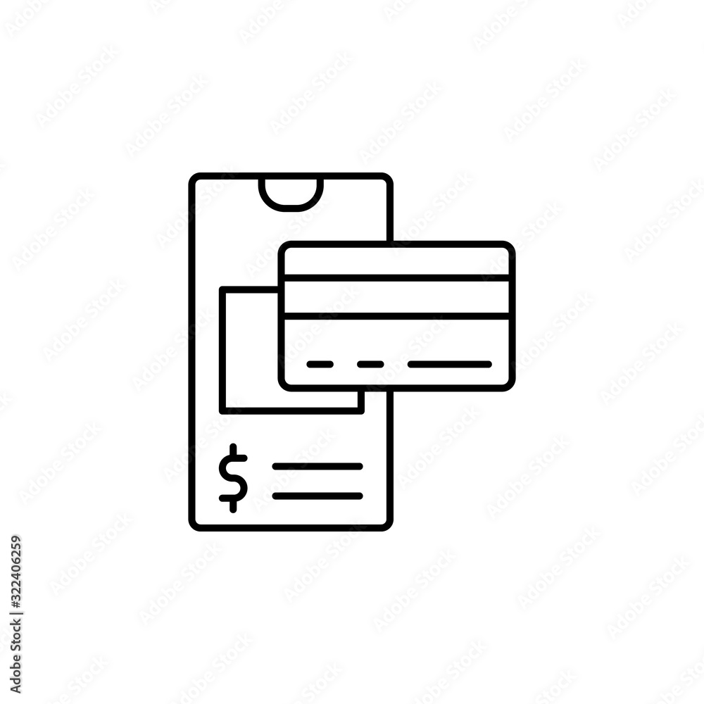 Poster smartphone card icon. simple line, outline vector of phone application icons for ui and ux, website 