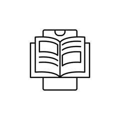 Smartphone book icon. Simple line, outline vector of phone application icons for ui and ux, website or mobile application