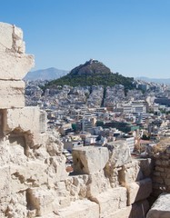 Mount Lycabettus city scene in Athens Greece