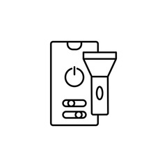 Smartphone light icon. Simple line, outline vector of phone application icons for ui and ux, website or mobile application