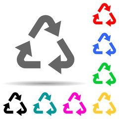 recycling mark green multi color style icon. Simple glyph, flat vector of greenpeace icons for ui and ux, website or mobile application