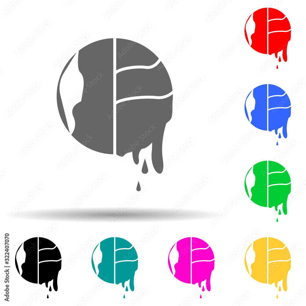 Poster global warming green multi color style icon. simple glyph, flat vector of greenpeace icons for ui an