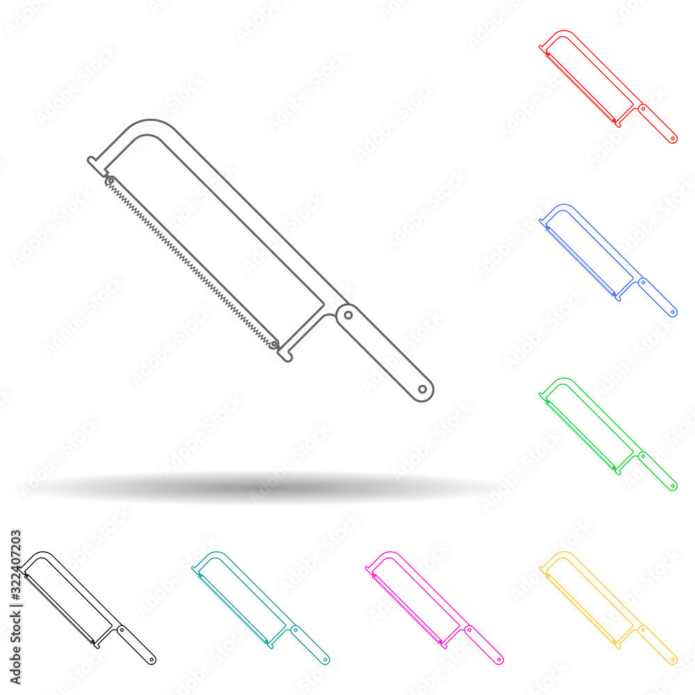 Poster hacksaw multi color style icon. simple thin line, outline vector of home repair tool icons for ui an