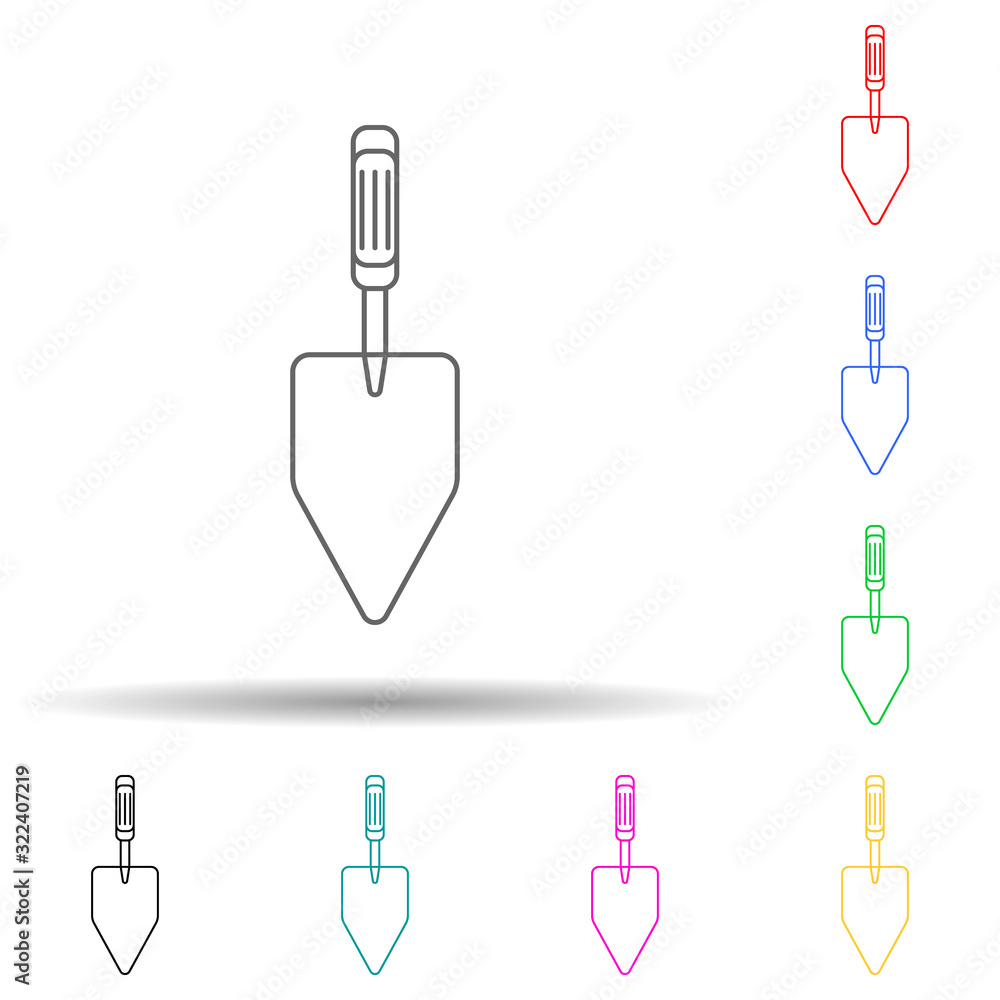 Poster trowel multi color style icon. simple thin line, outline vector of home repair tool icons for ui and