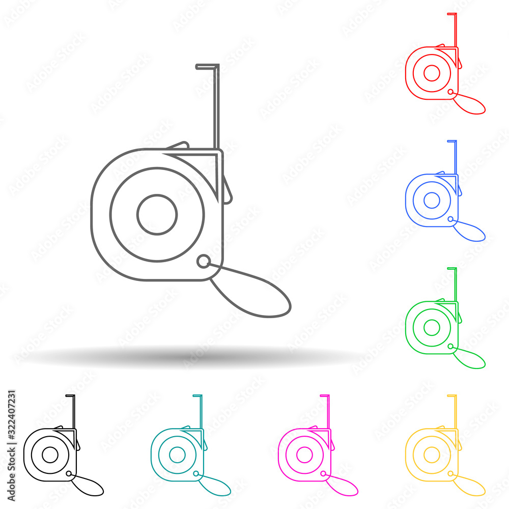 Poster construction roulette multi color style icon. simple thin line, outline vector of home repair tool i