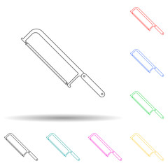 hacksaw multi color style icon. Simple thin line, outline vector of home repair tool icons for ui and ux, website or mobile application