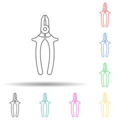 pliers multi color style icon. Simple thin line, outline vector of home repair tool icons for ui and ux, website or mobile application