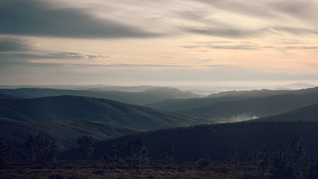 sunset in the mountains