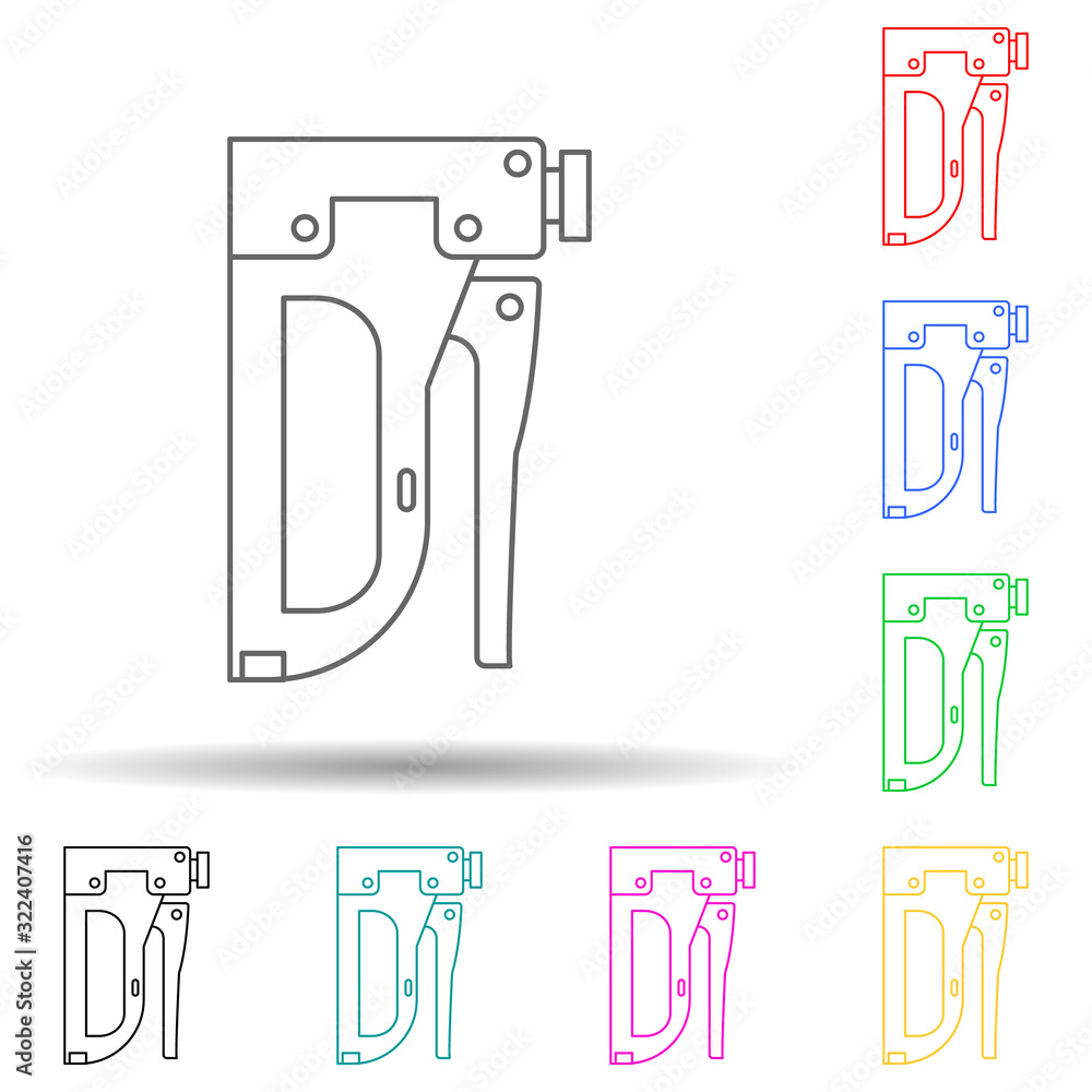 Poster staple gun multi color style icon. simple thin line, outline vector of home repair tool icons for ui