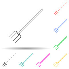 forks multi color style icon. Simple thin line, outline vector of home repair tool icons for ui and ux, website or mobile application