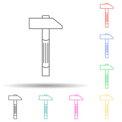 a hammer multi color style icon. Simple thin line, outline vector of home repair tool icons for ui and ux, website or mobile application
