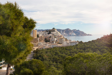 Natural park and residential complex against the sea in La Cala de Fenistrat, Benidorm, Spain