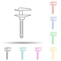 Caliper multi color style icon. Simple thin line, outline vector of home repair tool icons for ui and ux, website or mobile application