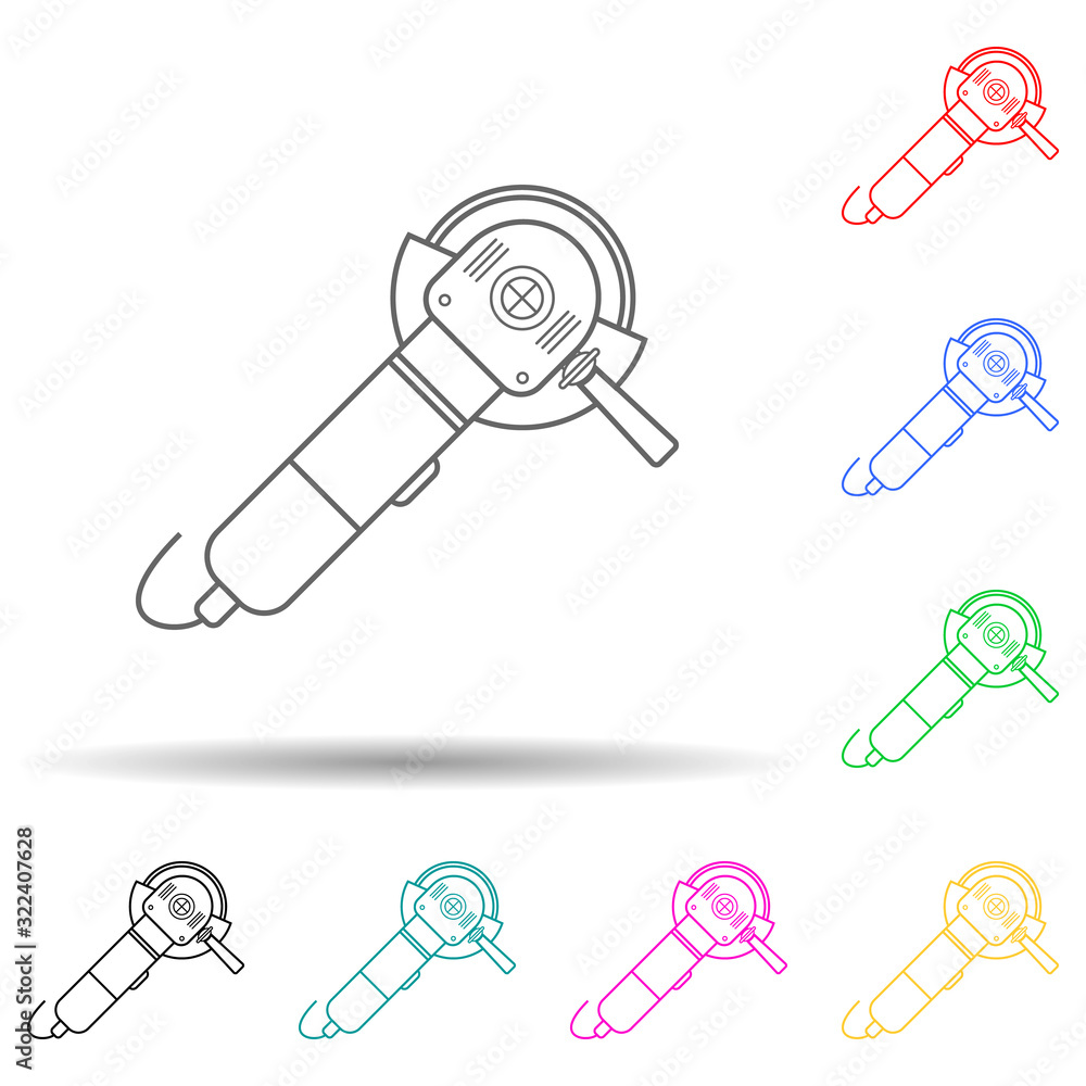 Poster grinder multi color style icon. simple thin line, outline vector of home repair tool icons for ui an