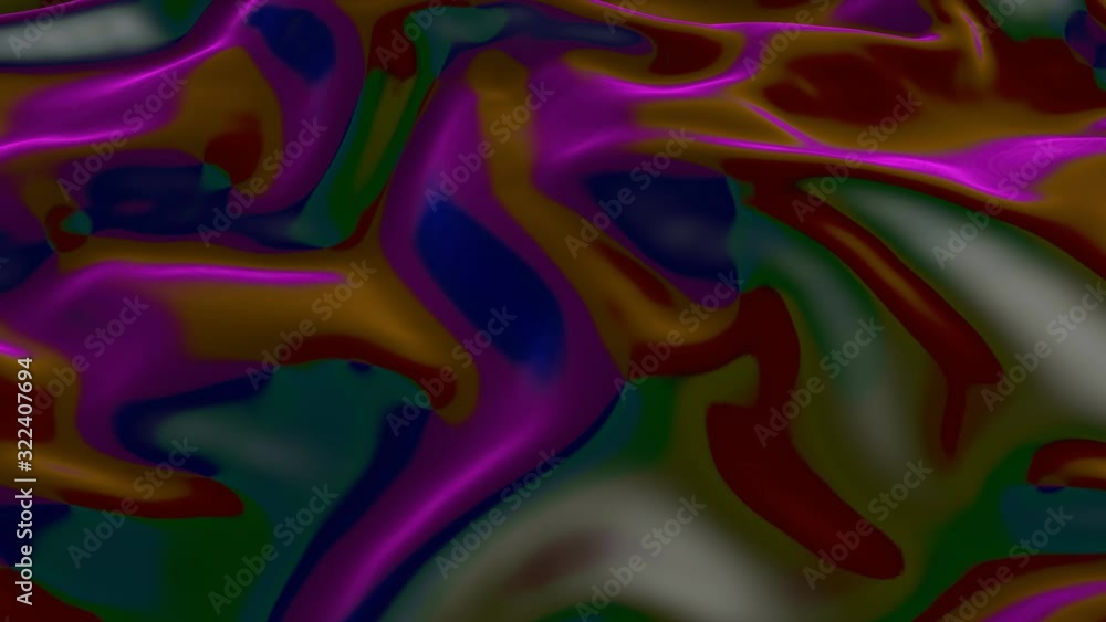 Poster black smooth wave surface with multi-colored reflected. abstract animated background. 3d render