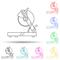 table saw multi color style icon. Simple thin line, outline vector of home repair tool icons for ui and ux, website or mobile application