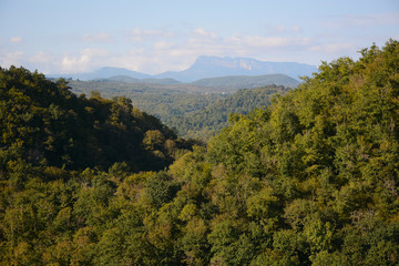 Fototapeta premium Beautiful view from Motsameta Monastery near Kutaisi in Georgia