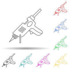 Silicone Electra Pistol multi color style icon. Simple thin line, outline vector of home repair tool icons for ui and ux, website or mobile application