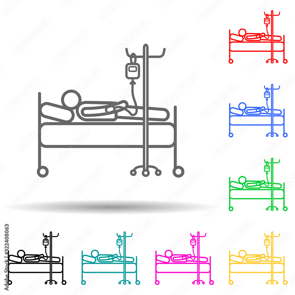 Poster treatment process multi color style icon. simple thin line, outline vector of hospital icons for ui 