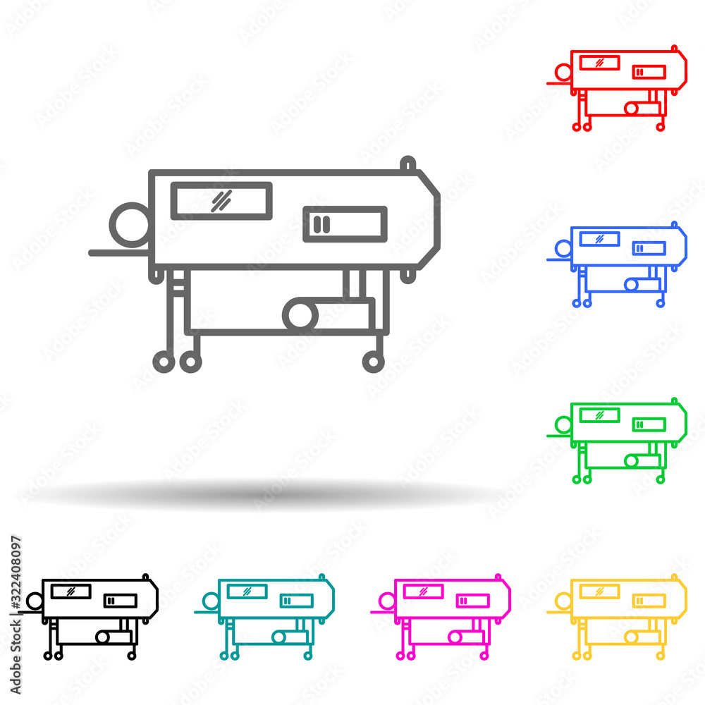 Poster x-ray multi color style icon. simple thin line, outline vector of hospital icons for ui and ux, webs