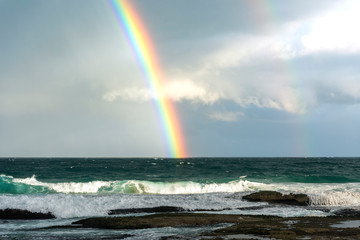 Rainbow over the ocean, Sydney Australia