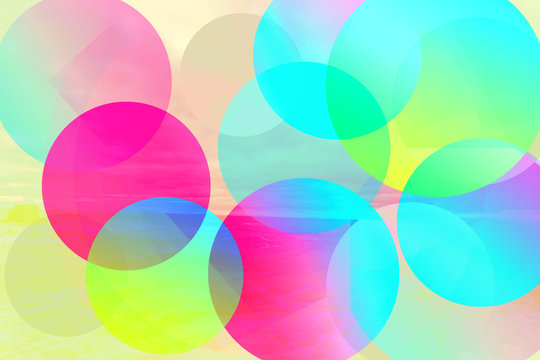 Colorful neon circles, geometrical background