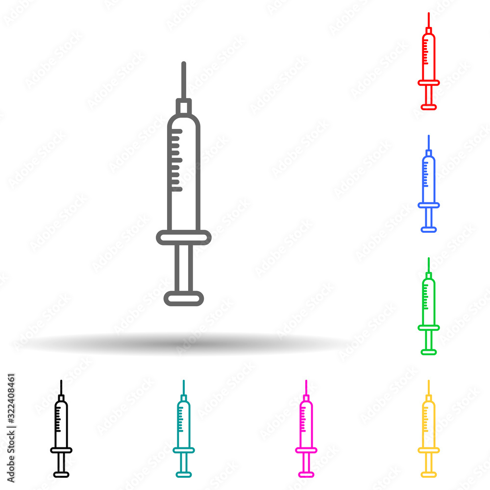 Poster injection multi color style icon. simple thin line, outline vector of hospital icons for ui and ux, 
