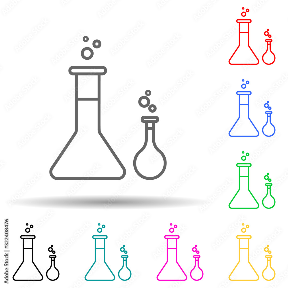 Poster chemicals multi color style icon. simple thin line, outline vector of hospital icons for ui and ux, 