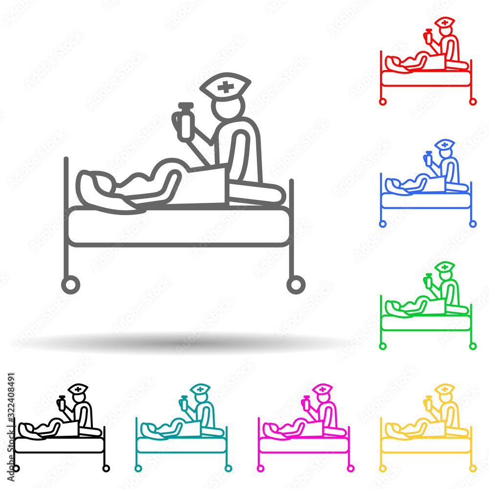 Poster pregnancy control multi color style icon. simple thin line, outline vector of hospital icons for ui 
