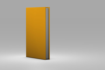 object 3d illustration - very high resolution golden book that is closed, knowledge day concept highlighted isolated on grey background