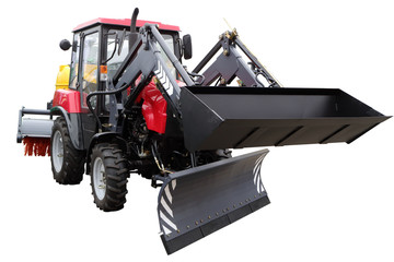 Image of a tractor with attachments.