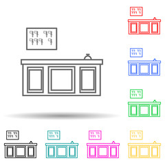 Obraz premium reception multi color style icon. Simple thin line, outline vector of hotel icons for ui and ux, website or mobile application