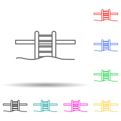 ladder of the pool multi color style icon. Simple thin line, outline vector of hotel icons for ui and ux, website or mobile application