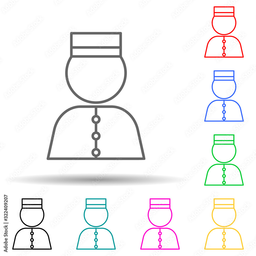 Poster doorman multi color style icon. simple thin line, outline vector of hotel icons for ui and ux, websi