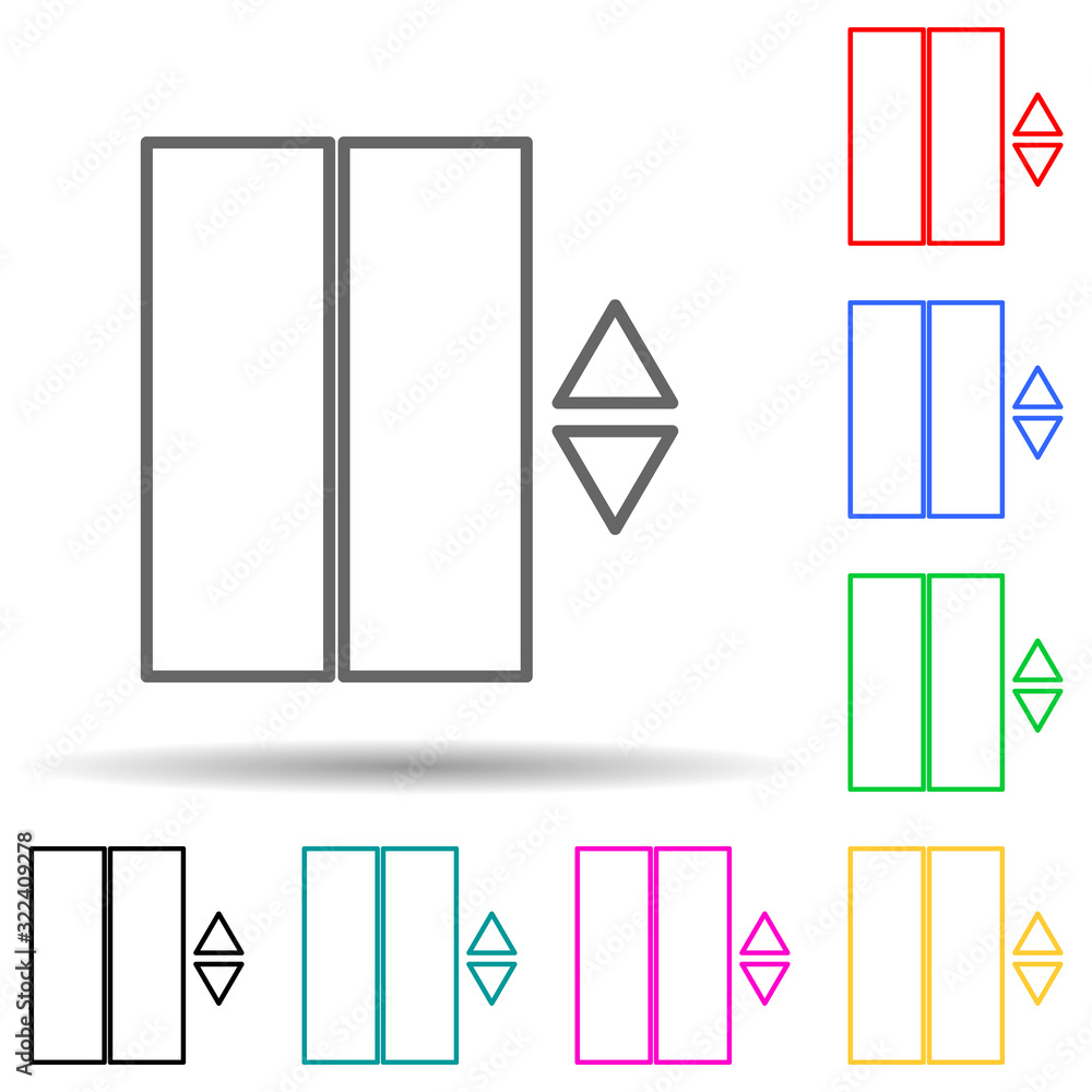 Poster elevator multi color style icon. simple thin line, outline vector of hotel icons for ui and ux, webs