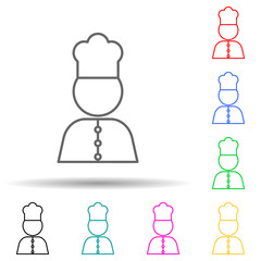 cook multi color style icon. Simple thin line, outline vector of hotel icons for ui and ux, website or mobile application